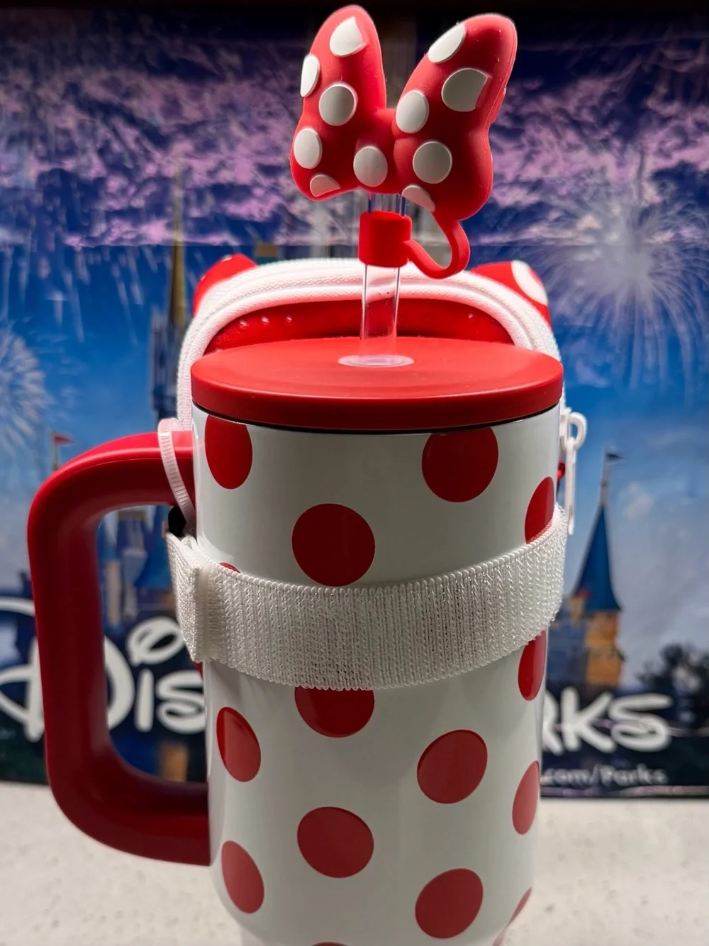 New 2026 Minnie Mouse 30oz Stainless Steel Travel Tumbler & Straw & Zip Case